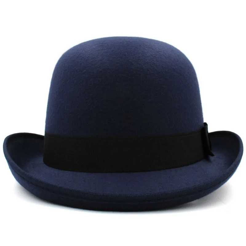 Autumn and Winter New Magic Hat Children Wide Edge Woolen Top Hat British Hip-hop Men\'s Jazz Hat Winter Solid Color Felt Hats