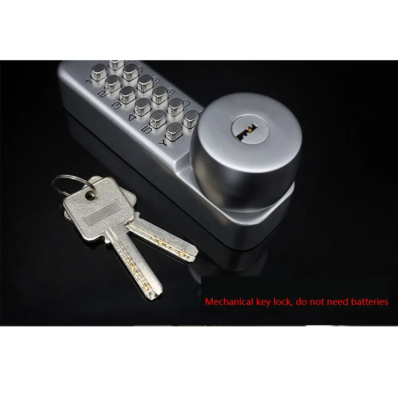 LACHCO  Mechanical Code Lock Digital Machinery Keypad Password Door Lock Stainless Steel Latch Zinc Alloy Silver L17009