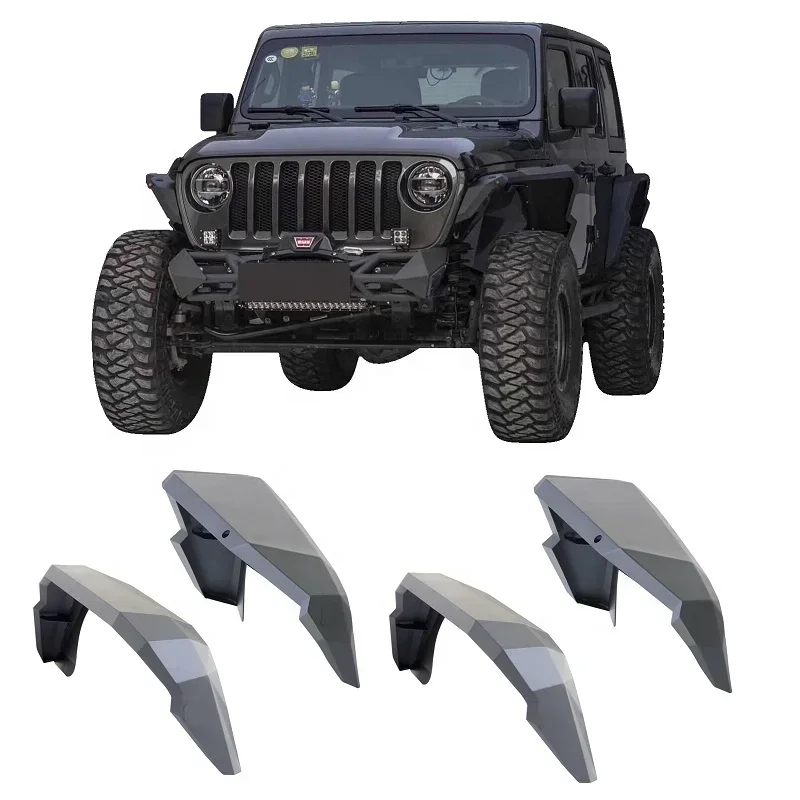 For Jeep for Wrangler JK 2007+ Aluminum Front & Rear Fender Flares