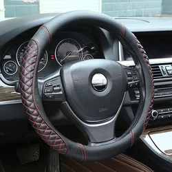 Car Steering Wheel Cover 35 36 37 38 39 40 cm Leather Protector For BMW Audi Ford Honda Civic Toyota Ford Mazda Lada Hyundai Kia