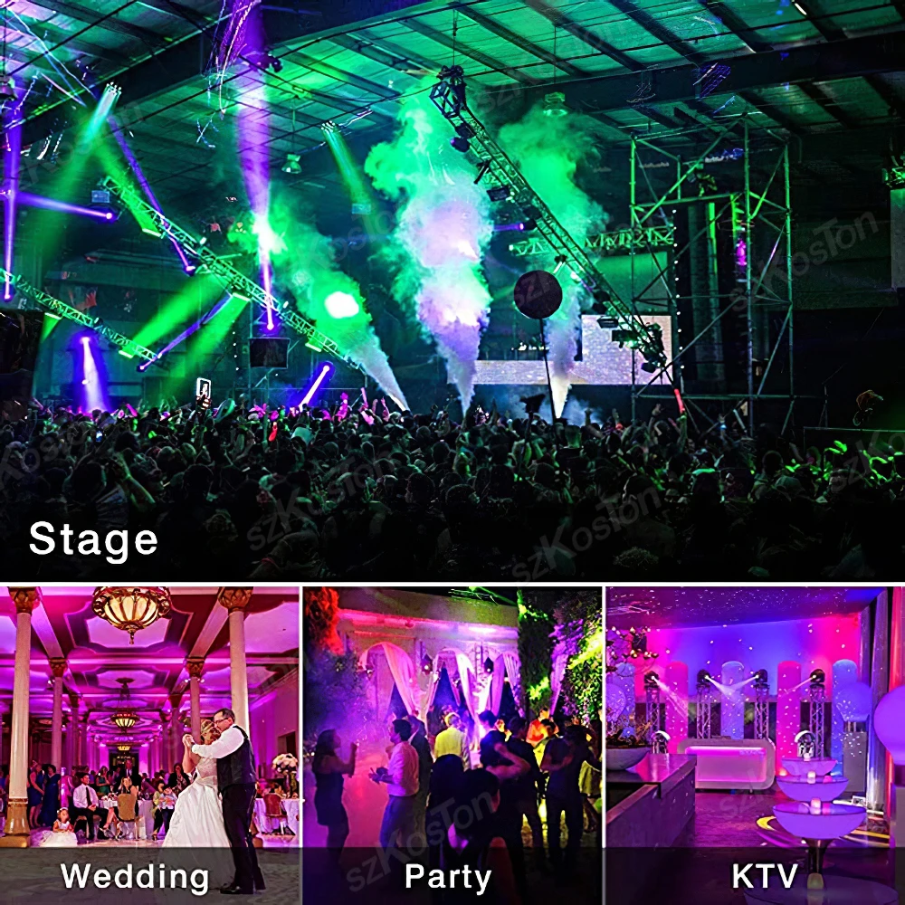 36W Remote Control Full Color Stage Flat Par Light LED RGB DMX512 DJ Disco Party Holiday Christmas Bar Club Birthday Show Lights