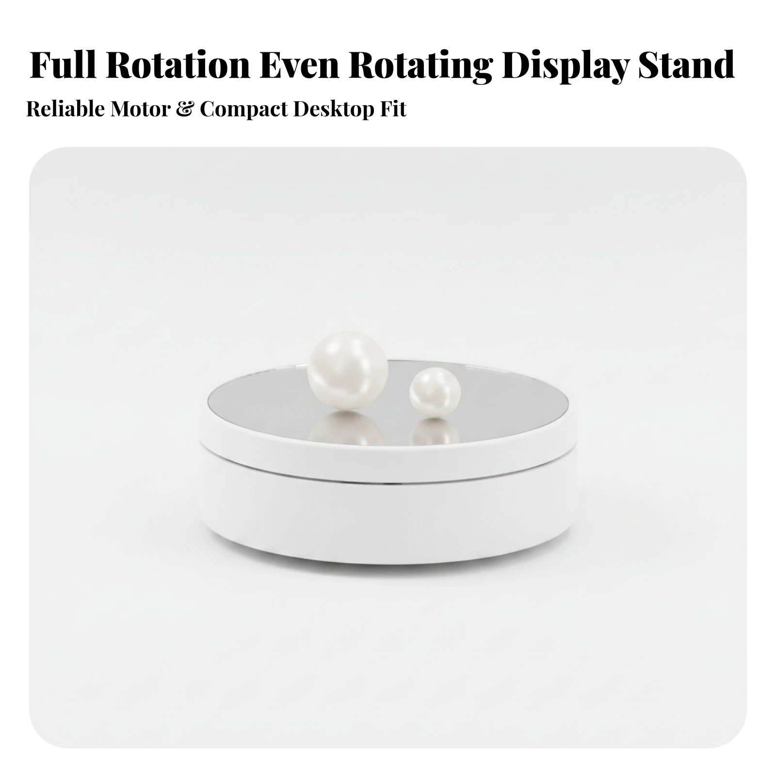 Electric Turntable with Mirror Top 360 Degree Display Turntable with Mirror Cover for Photographers, Product Photography
