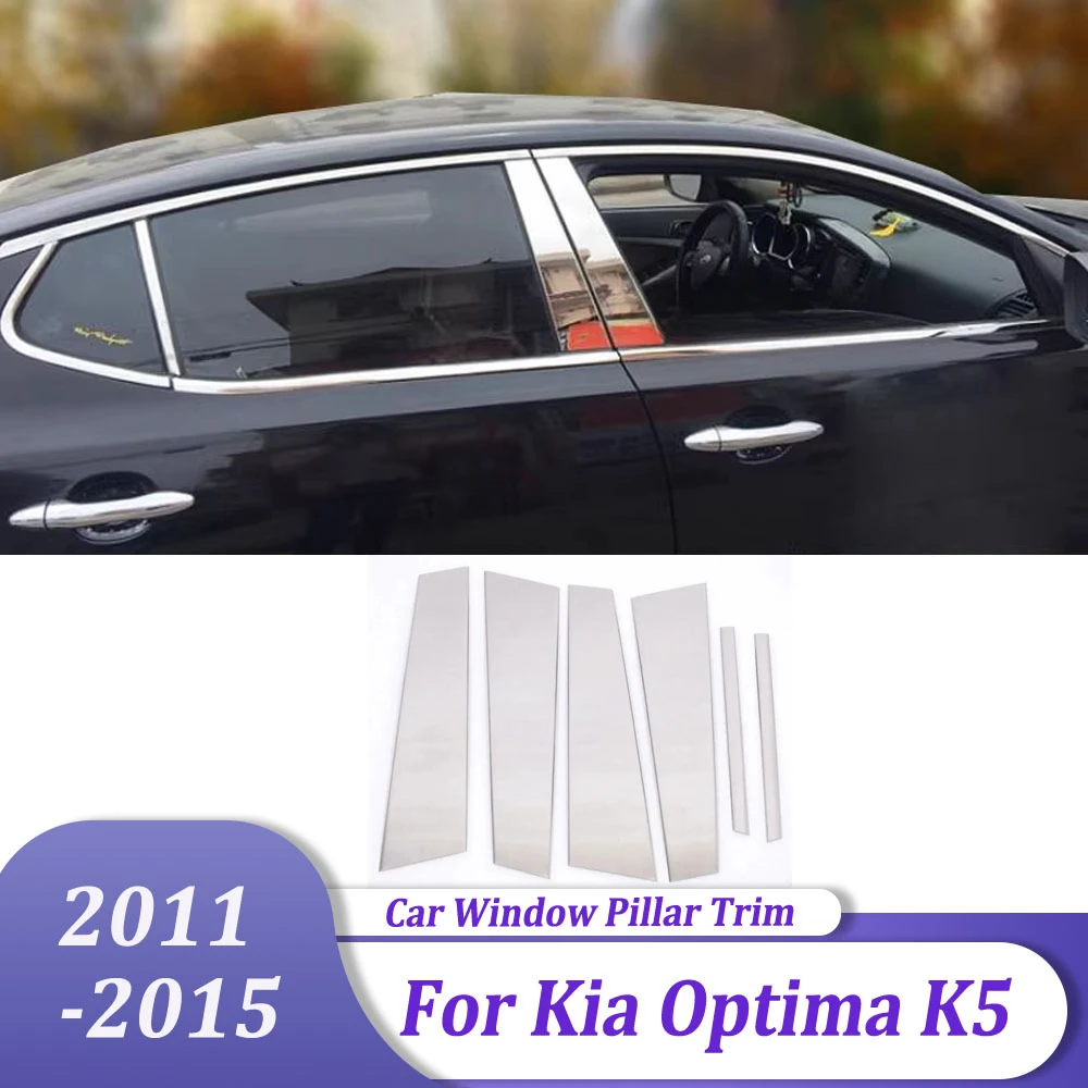 

Stainless Steel Window B Pillars Posts Molding Trim Car Styling Accessories For KIA K5 Optima 2011 2012 2013 2014 2015