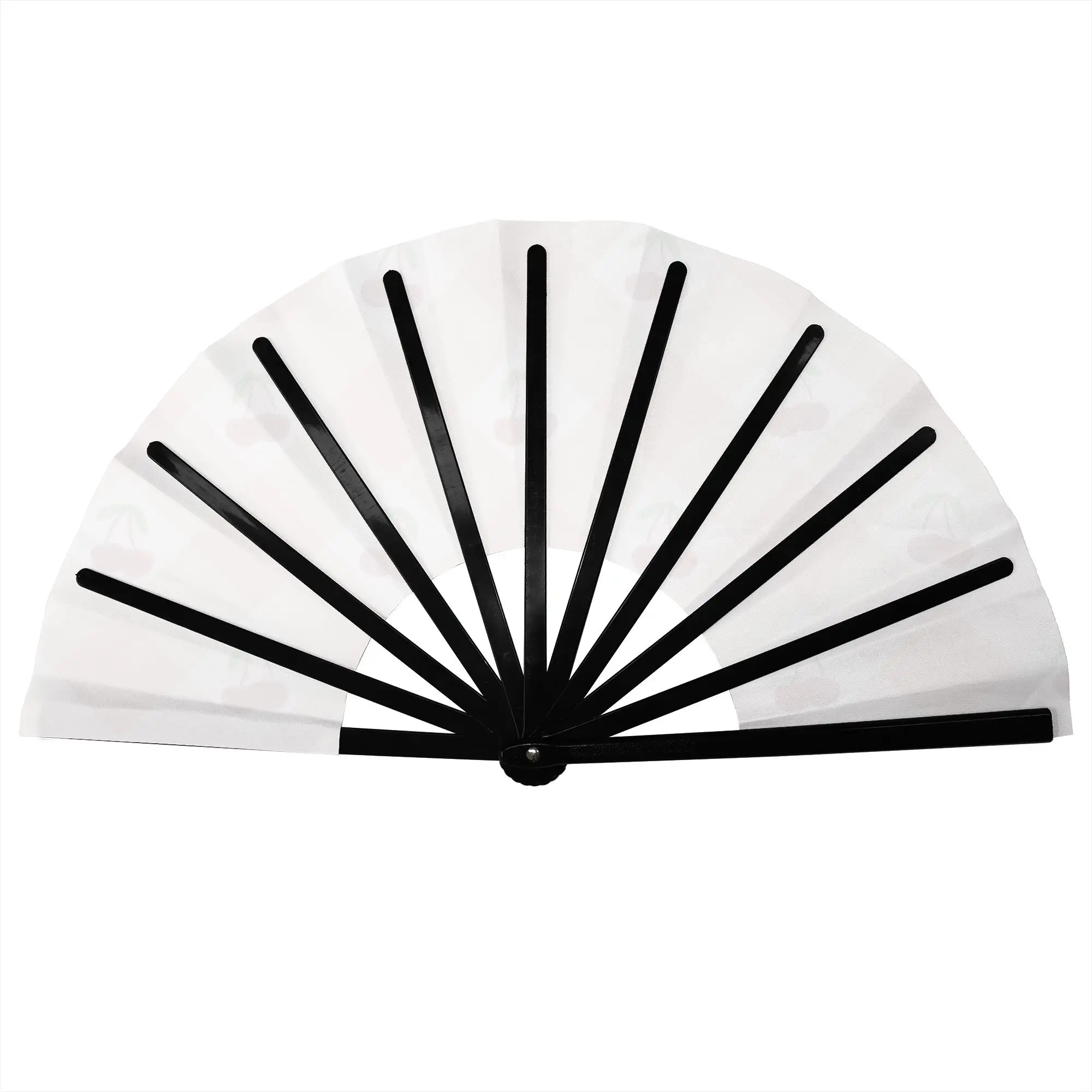 Cherry Gingham in Pink Portable Pocket Fan Outdoor  Folding Fan Chinese Dance Cooling Handheld Fans