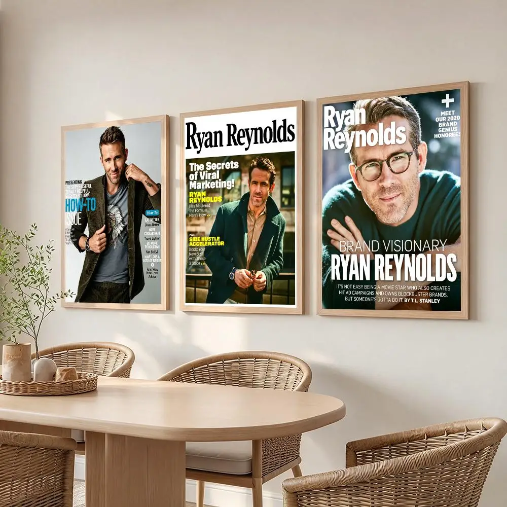 actor Ryan Reynolds Poster Poster HD Frameless Creamy Style Home Decor Wall Art for Living Room Bedroom Gift
