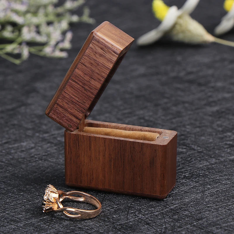 Engagement Ring Box For Proposal Wood Ring Box Proposal Small Engagement Ring Holder Box Unique Shape Ring Holder