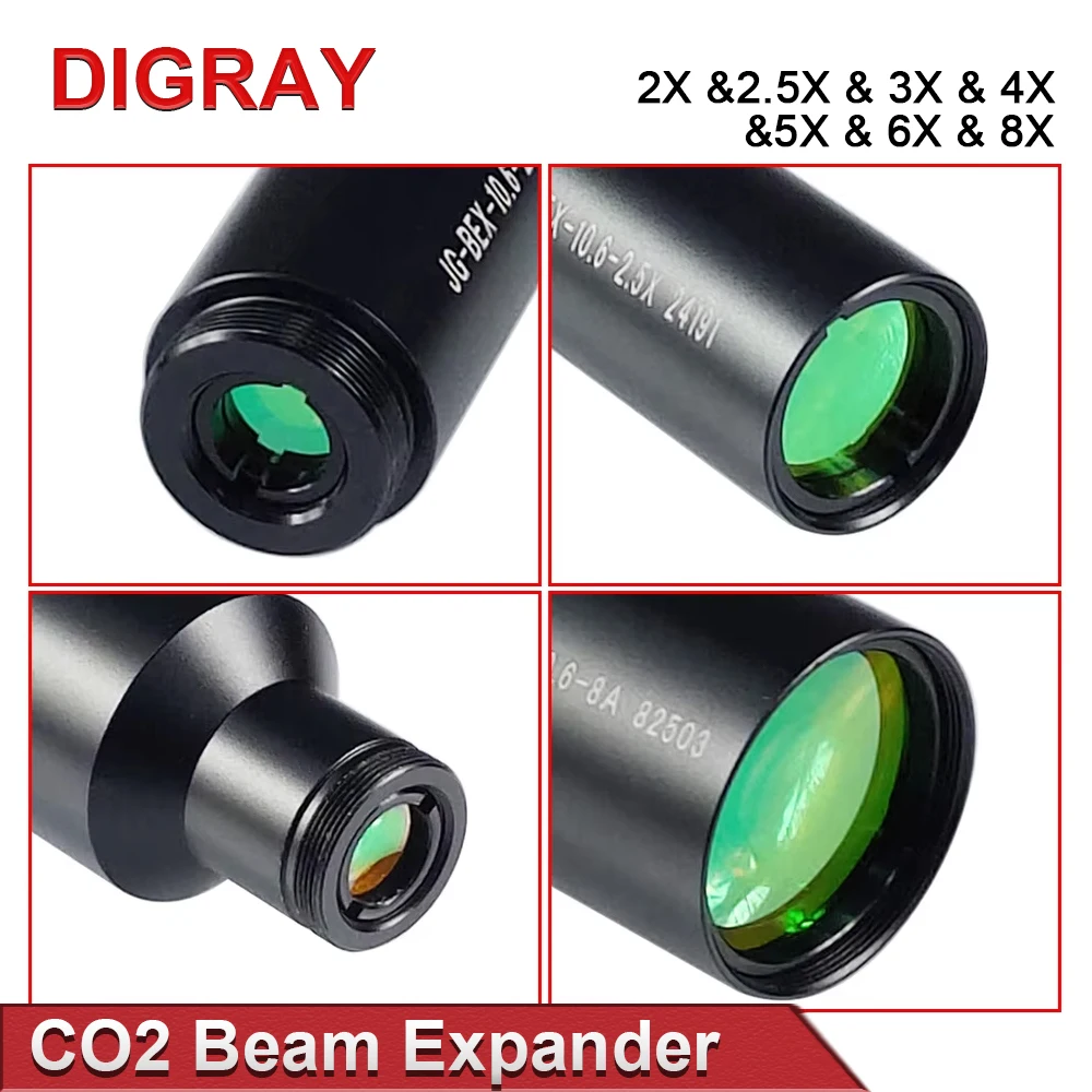 DIGRAY CO2 Laser Beam Expander 2X 2.5X 3X 4X Expansion Ratio M22*0.75 Lense Optics For CO2 10600nm Laser Marking Machine