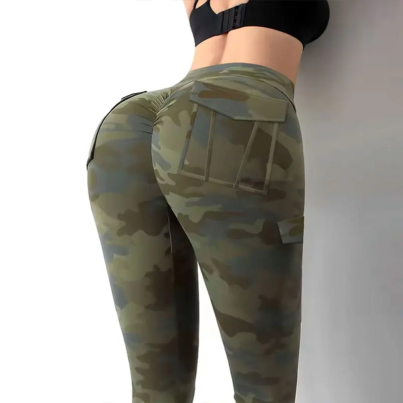 Women Plus Size Army Camouflage Soft Yoga Pants Workout Leggings 1X-2X-3X Military Print Leggings Summer Fitness Female Clothes