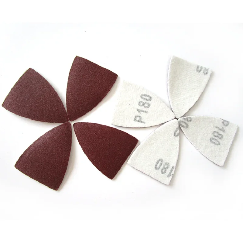 50PCS Sandpaper Triangle Sanding Sheets 38*52mm Aluminum Oxide Hook & Loop  Abrasive Sanding Disc For Wood Sanding