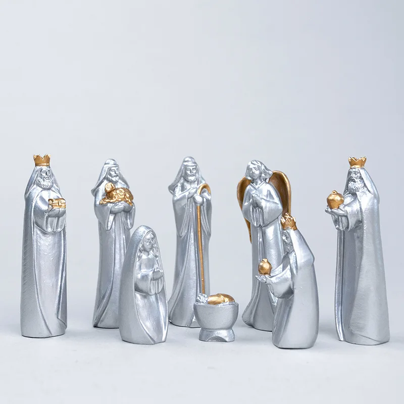 Nativity Set Holy Family Jesus Statue Religious Christmas Ornament Home Decoration Statues for Decoration