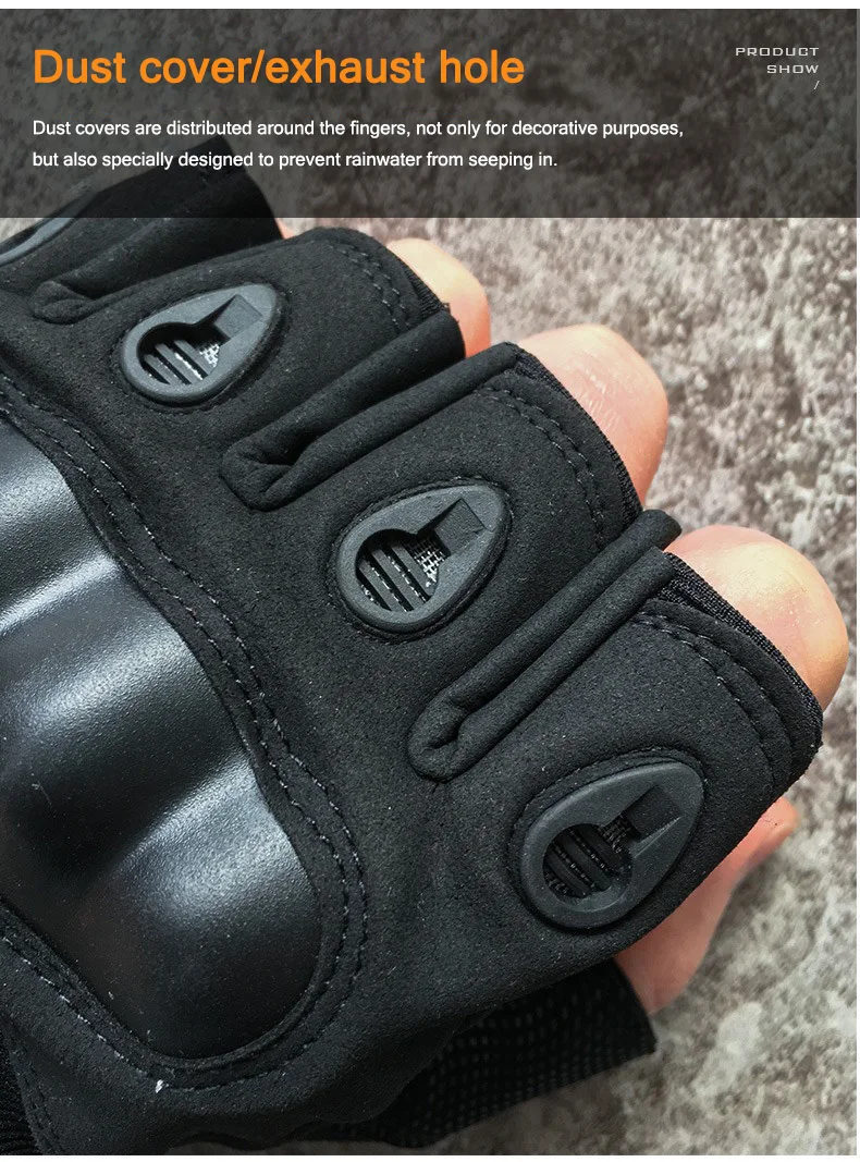 Tactical gloves worn on motorcycle