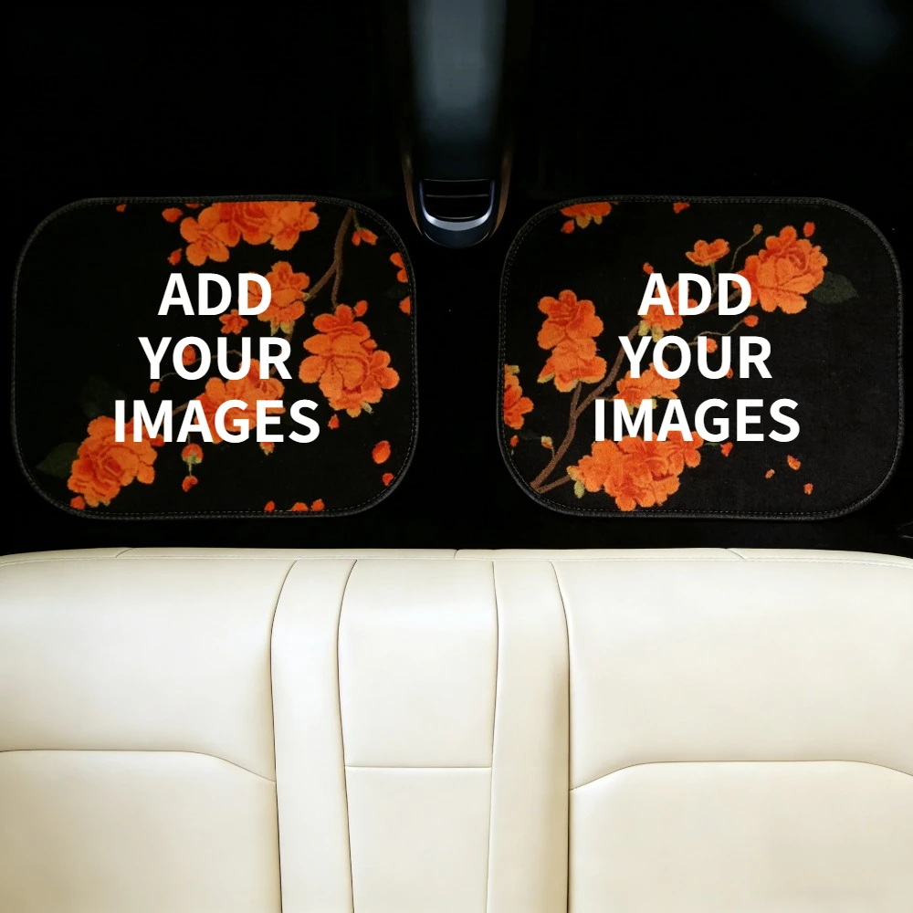 1 Set/2 Sets Custom Car Floor Mats with Personalized Image Design, Durable & Easy To Clean Interior Accessories