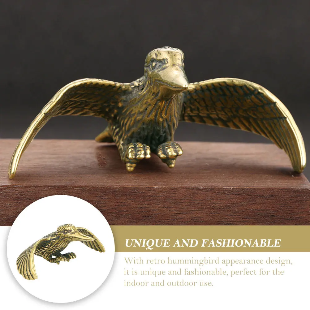 

Exquisite Brass Hummingbird Statue Fine Workmanship Retro Bird Decor for Home Office Desktop Tabletop Decoration Craft Gift