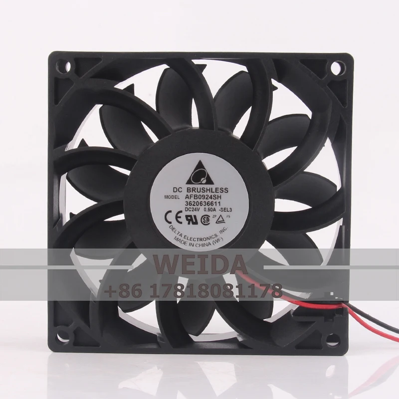 

AFB0924SH Case Cooling Fan for Delta 12V 48V DC24V 0.5A EC AC 90x90x25 9cm 9025 Conversion Large Air Volume Double Ball Bearing