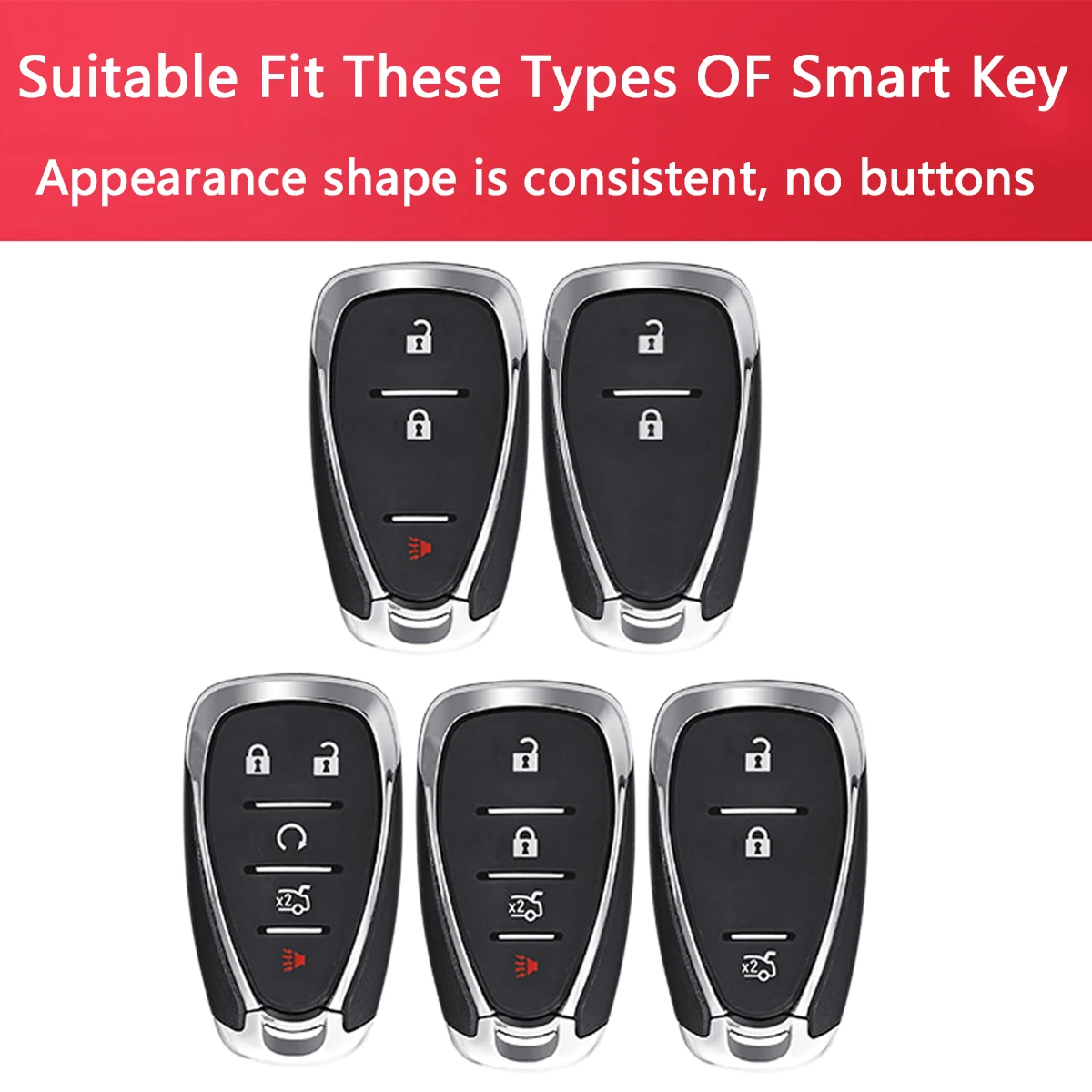 Dual Color Carbon Fiber Red Car Key Case Accessories For Chevy Malibu Blazer Bolt Trax Equinox Traverse Trailblazer