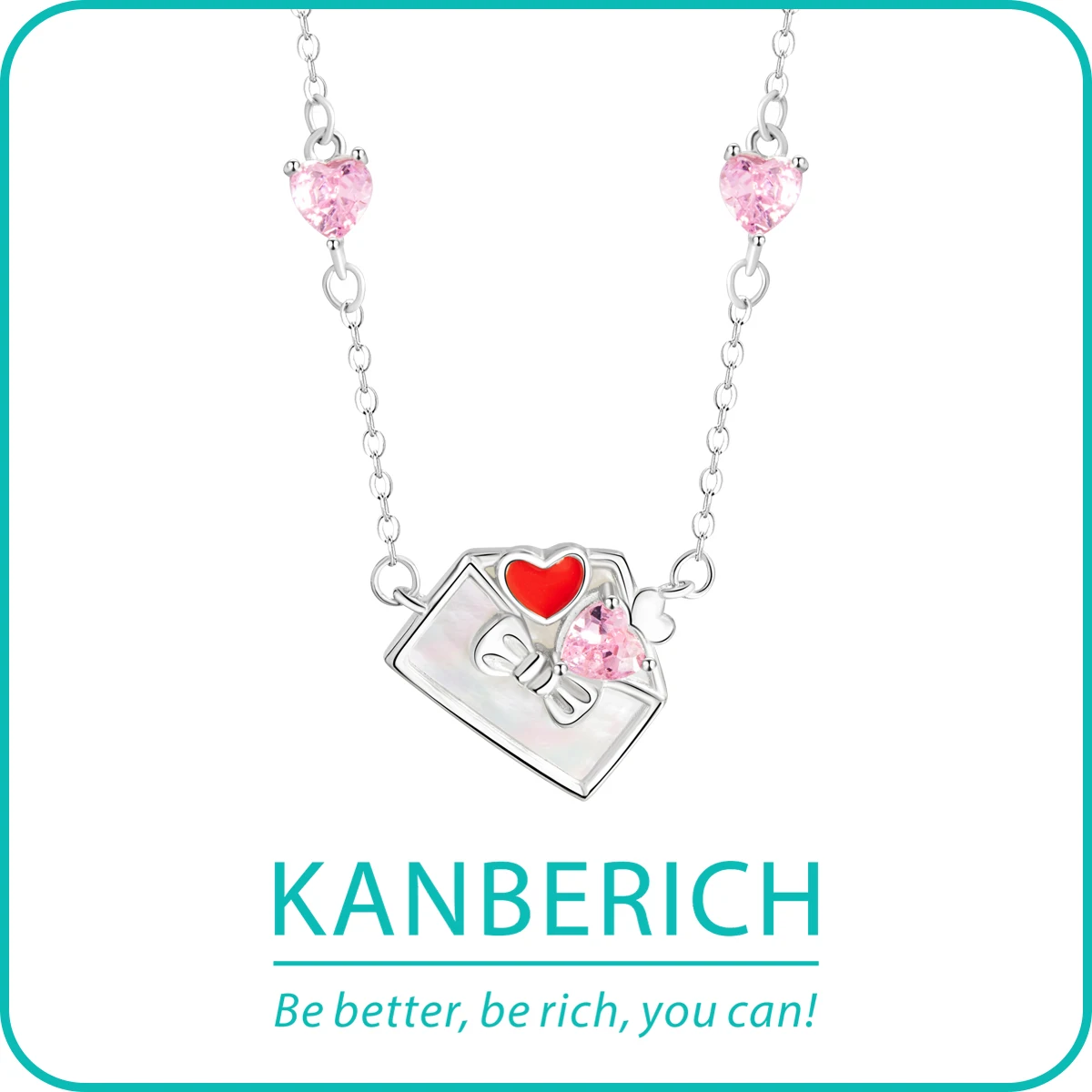 

Kanberich S925 настоящее серебро кубический цирконий ракушка любовь буквы кулон ожерелье цепочка на ключицу