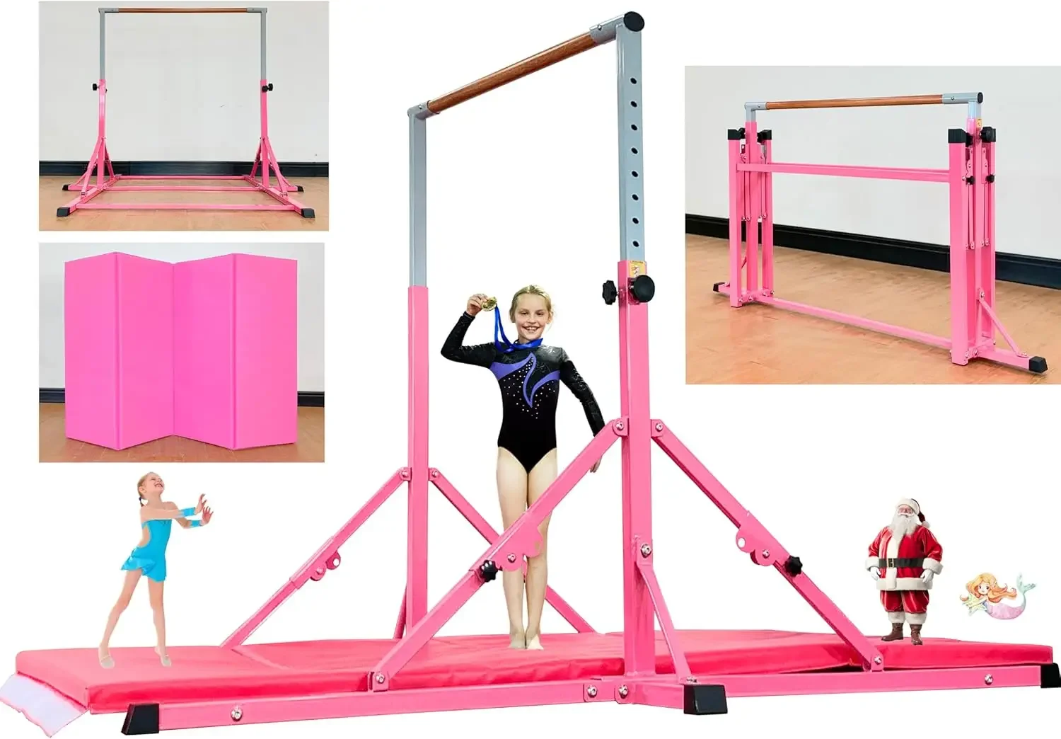 

Bar For Kids and Teenage Ages 3-25 5 FT /6 FT Base Length Height, Gymnastic Kip Bar Horizontal Bar