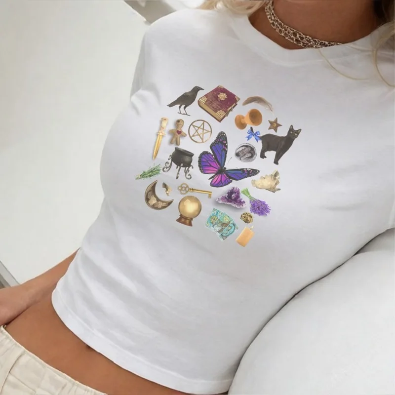 

Y2K Summer Original Fun Colorful Print Loose Short sleeved T-shirt Women's Spring 2024 New Slim Fit Short Top