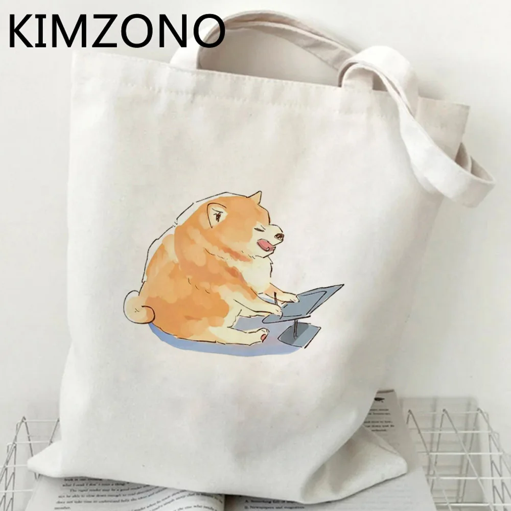 حقيبة تسوق شيبا إينو ، حقيبة حمل قطنية قابلة لإعادة الاستخدام ، حقيبة جوت ، صديقة للبيئة ، مخصصة #1
