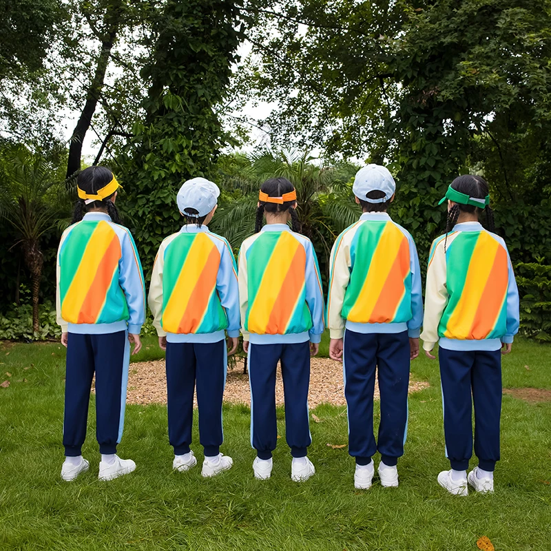 Kids School Uniform for Boy Girls Elementary School Student Clothing Set For Child Casual Jacket Pants Two Pieces Clothes Suit image 3