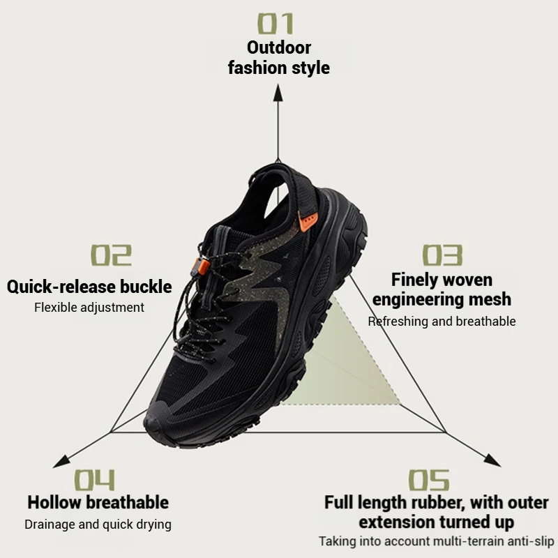 361 Degrees Outdoor Upstream Water Trekking Non-slip Shoes Breathable Beach Wading Shoes Mountain Sneakers For Men 672522255