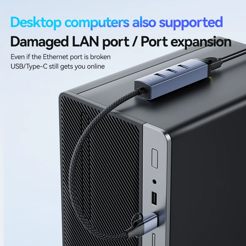 USB3.0 Ethernet-Adapter Typ C zu RJ45 1000Mbps Ethernet-Adapter USB3.0 HUB Gigabit-Netzwerkkarte für MacBook Laptop Computer – Detail 3