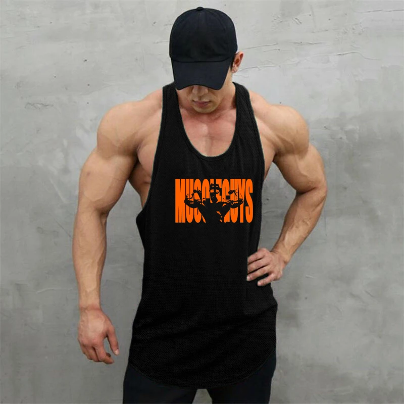 Men's Gym Workout Bodybuilding Mesh Tank Tops Y Back Fitness Muscle Loose Quick Dry Mesh Stringer Sleeveless Shirt