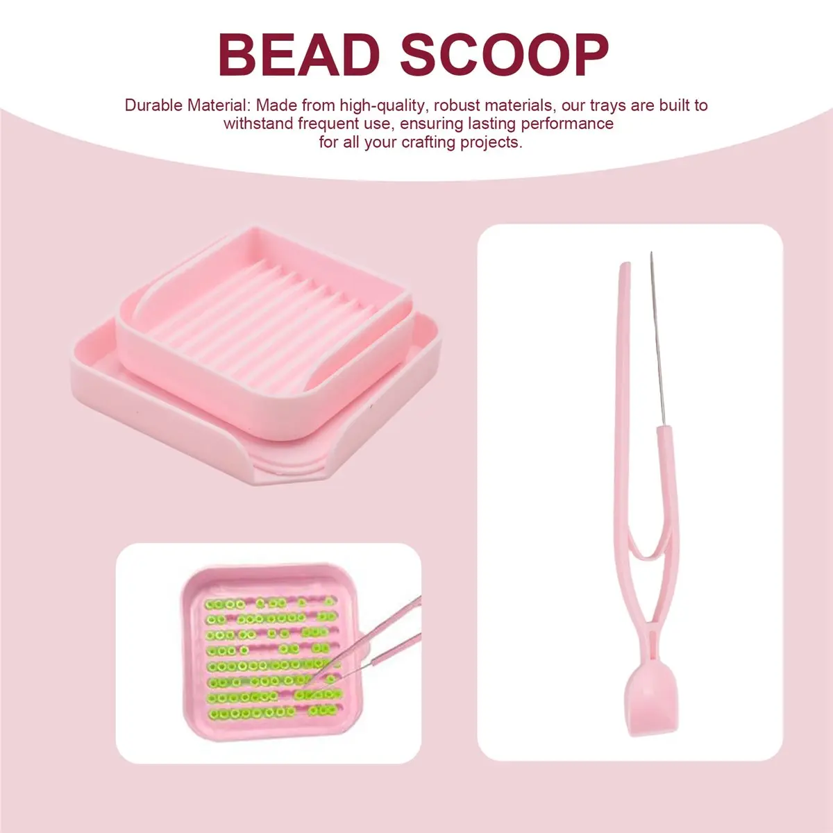 finefine Bean Sorting Tray Set of Three, Fuse Beads Picking Tray Kit Including One Bean Box,Bead Storage One Bean Scoop