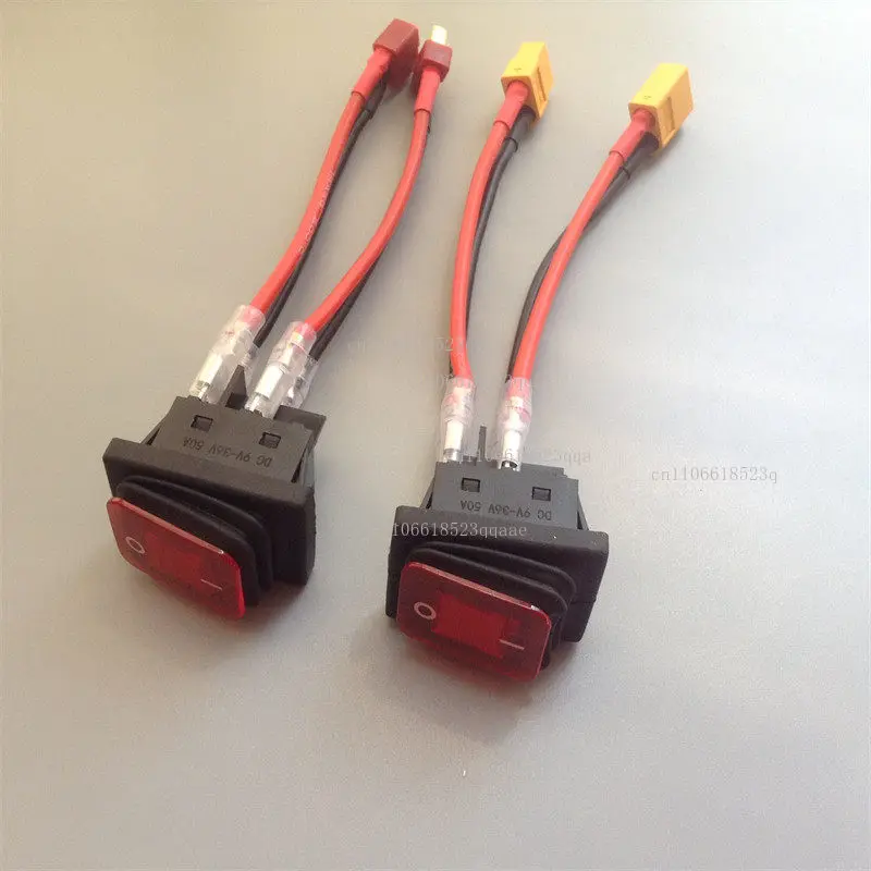 T plug XT60 power switch 50A waterproof switch 4 pins 2 gears, high current, pull net boat master switch