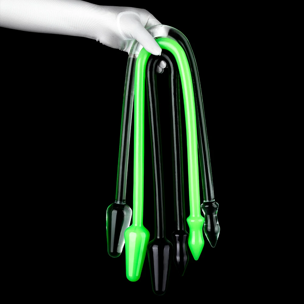 90cm Super Long Dual Head Anal Plug Soft Clear Luminous Dildo Prostate Massager Anus Masturbators Dilator Sex Toys for Men Women