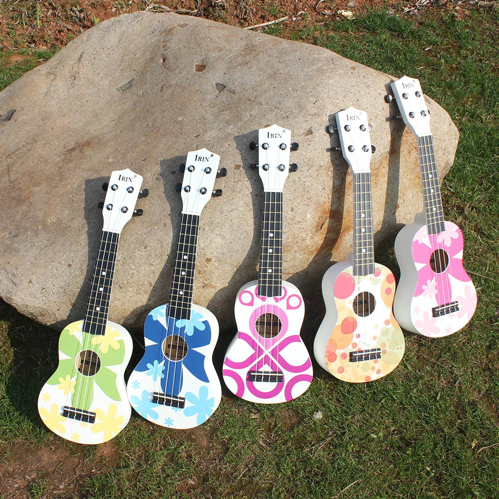 IRIN 21 Inch Ukulele Colorful Basswood Soprano Ukulele Beginner Practice Hawaiian Four String Guitar UK100 Stringed Instruments