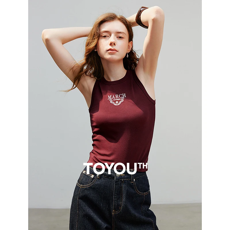 

TOYOUTH Women Tank Tops 2025 Summer New Sleeveless Vest 8520003