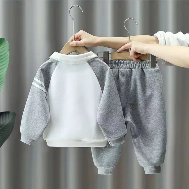 Boys' Sweater Set 2023 New Spring and Autumn Korean Edition Boys' Baby Sweater+Pants Set Children's Sports and Leisure Set