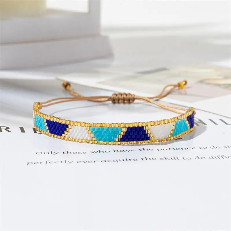 BLUESTAR Boho braccialetto di perline fatto a mano per le donne braccialetto messico moda donna corda tessitura Pulseras Mujer gioielli