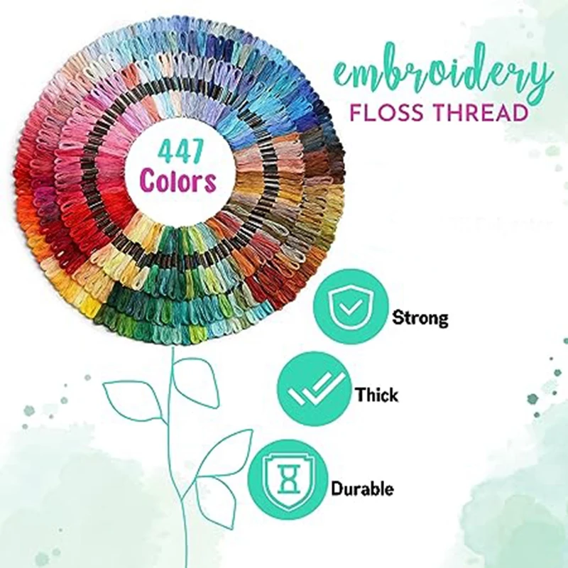 手配線用の色付き刺thread糸,織り材料,447色