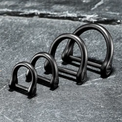 Black Titanium D Buckle Key Chain Ring Screw Horseshoe Plated Car Keychain Holder EDC Tool Accessories Gift Jewelry Wholesale