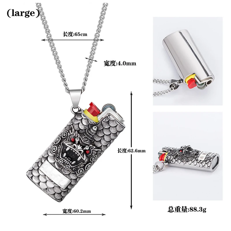 Chinese Mythical Beast Unicorn Handmade Stainless Steel Relief  Metal Covered Decorative Case Shell For Bic J5 J25 Small Lighter