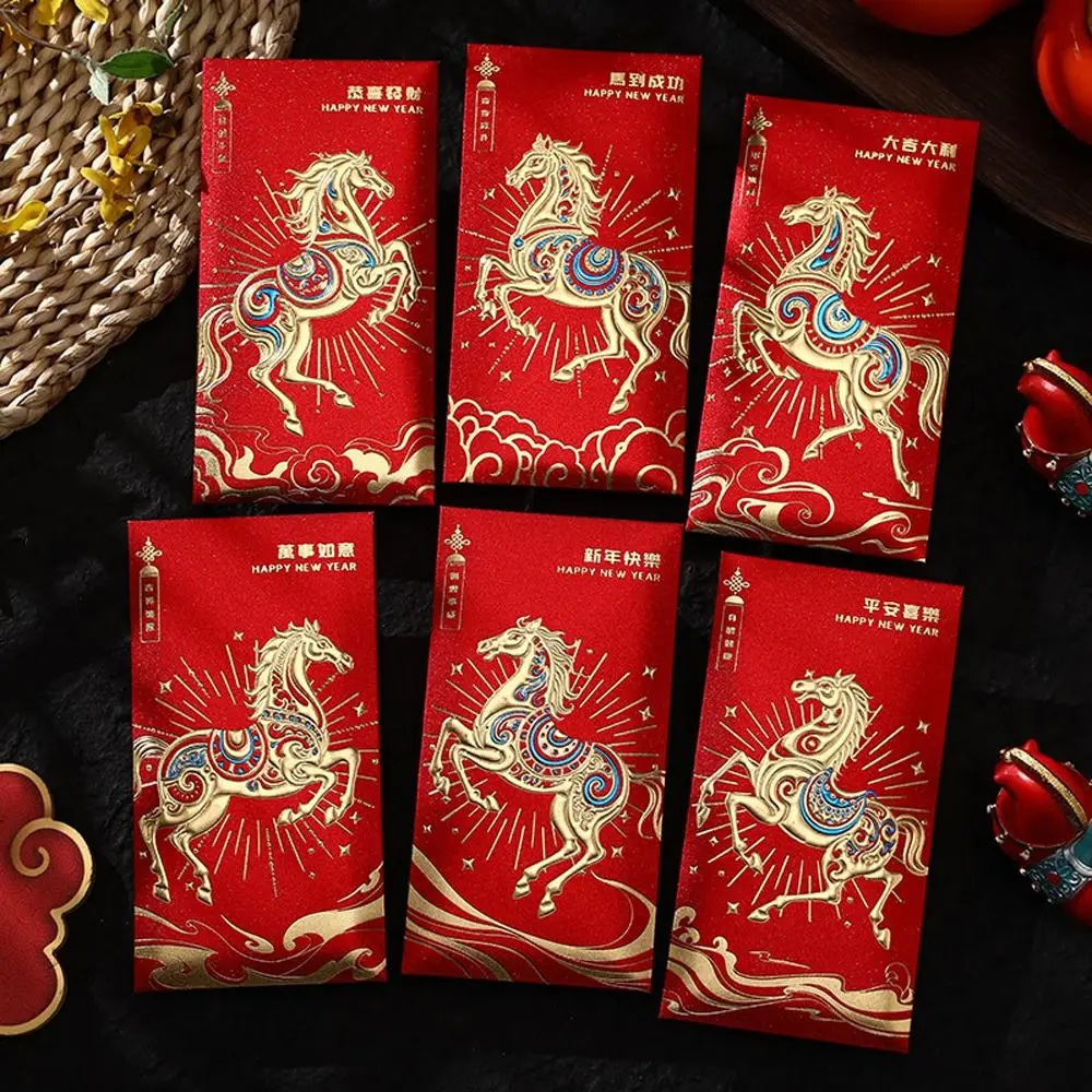 

Gift Bag Cartoon Red Envelope 2026 Horse Year Traditional Lucky Money Bag Paper Thickened Red Packets Spring Festival