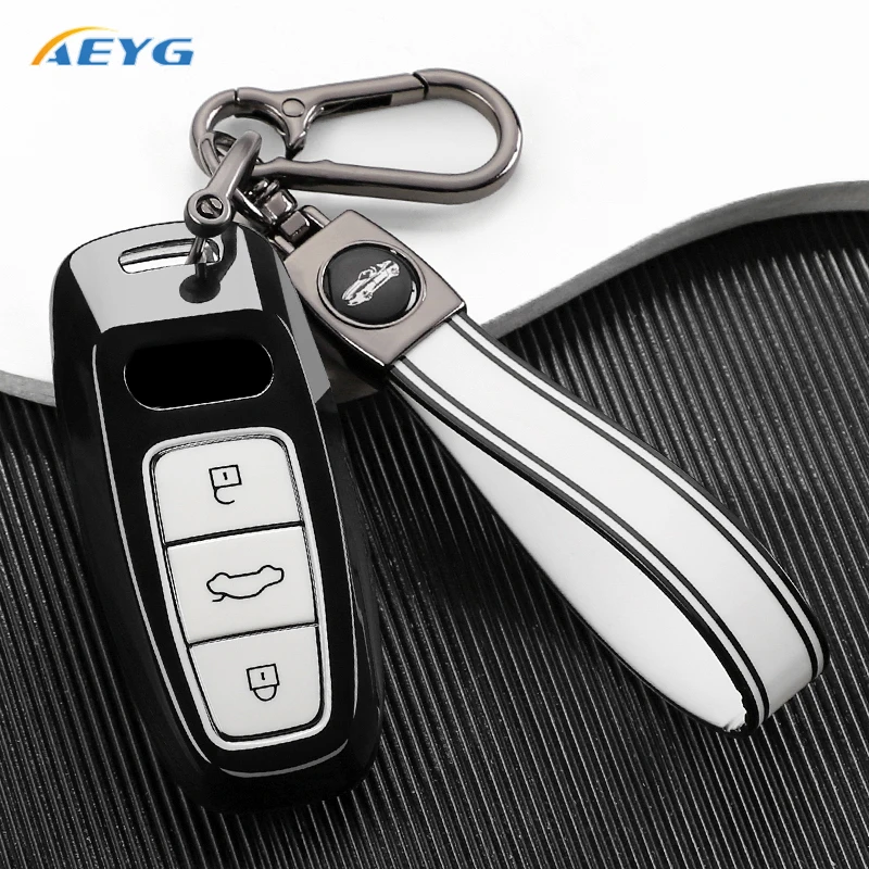 

Модный чехол-держатель из ТПУ для ключей Audi A3, A4 B9, A6, A7 4K, A8 E-tron, Q5, Q8, C8, D5, SQ8 – защитный брелок для бесключевого доступа