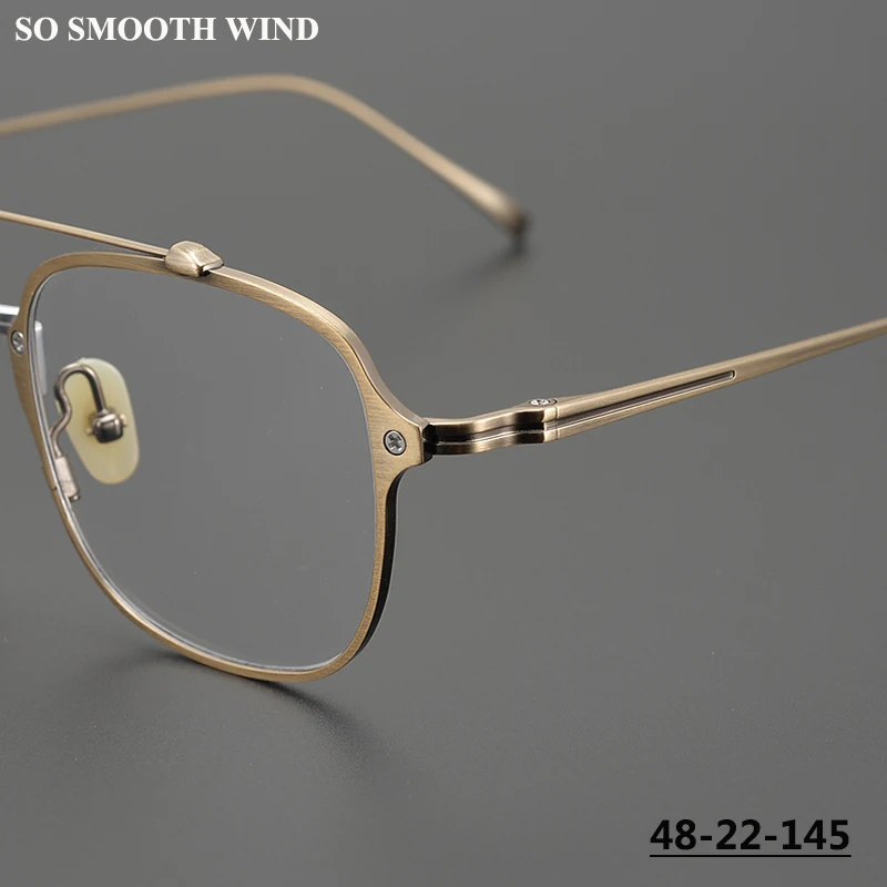 

Japanese Handmade Titanium Eyeglasses Men Pilot Ultra-light Square Glasses Frame Women Prescription Myopia Spectacles Eyewear