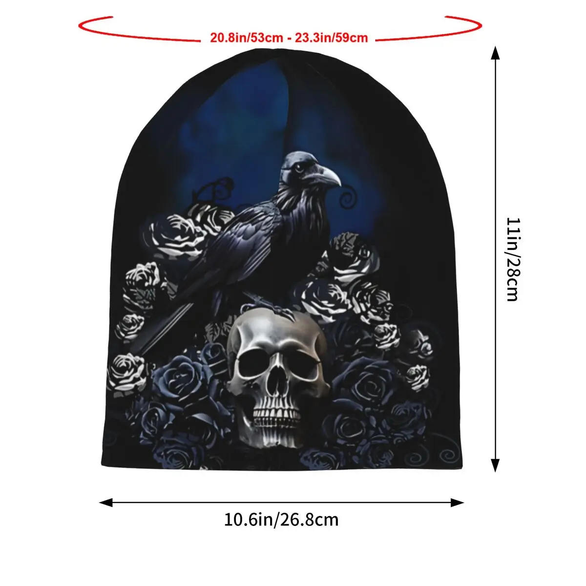 Southern Gothic Raven Skull Unisex Bonnet Thin Cycling Hats Double Layer Hat Breathable Caps