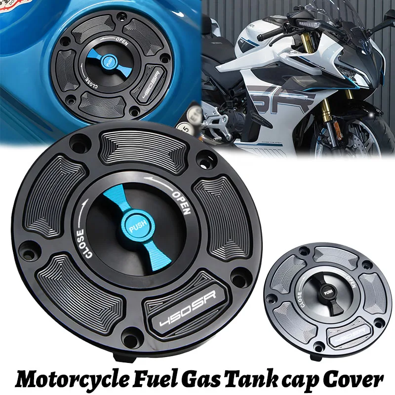 CNC Fuel Gas Tank Cap Cover Aluminum Keyless Motorcycle Accessories For 450SR 450 SR 450SS 2022 2023 2024 2025