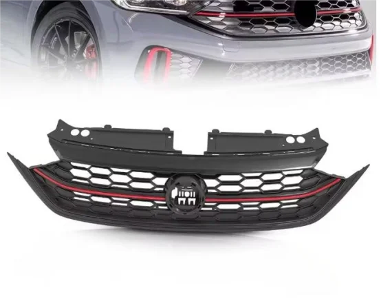 OE 17G853651 For 2022-2024 VW Jetta GLI Red Stripe Front Grille Gloss Black