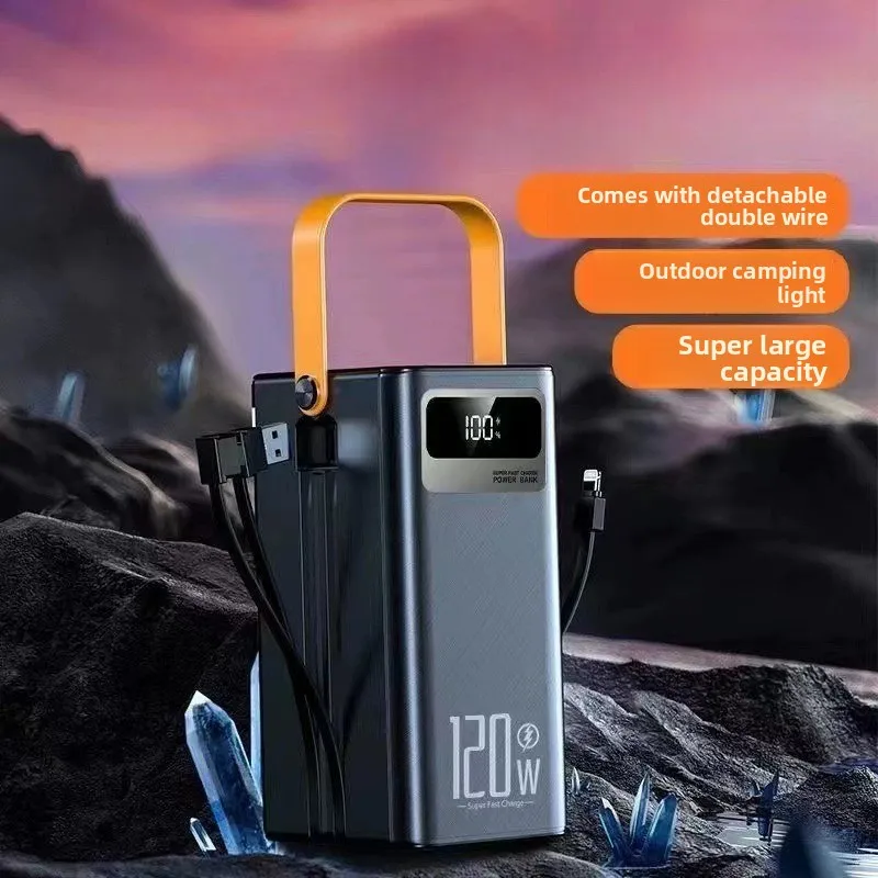 High-quality50000mAh120W  High Capacity Power Bank  Quick Charge External Battery Pack with LED Light for Phone Laptop