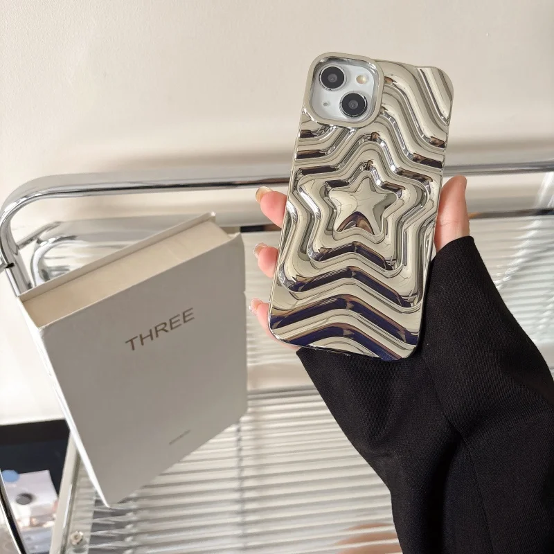 Simple Fashion Matte Polychrome Five-pointed Star Phone Case For iPhone 16 14 13 15 Pro Max Silicone Anti Fall Protection Cover