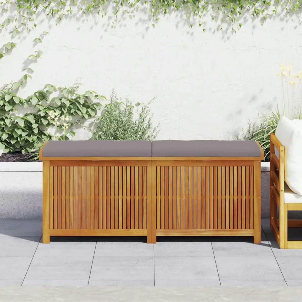 

Large Brown Solid Acacia Wood Storage Cushion Box Outdoor Garden Furniture Organizer