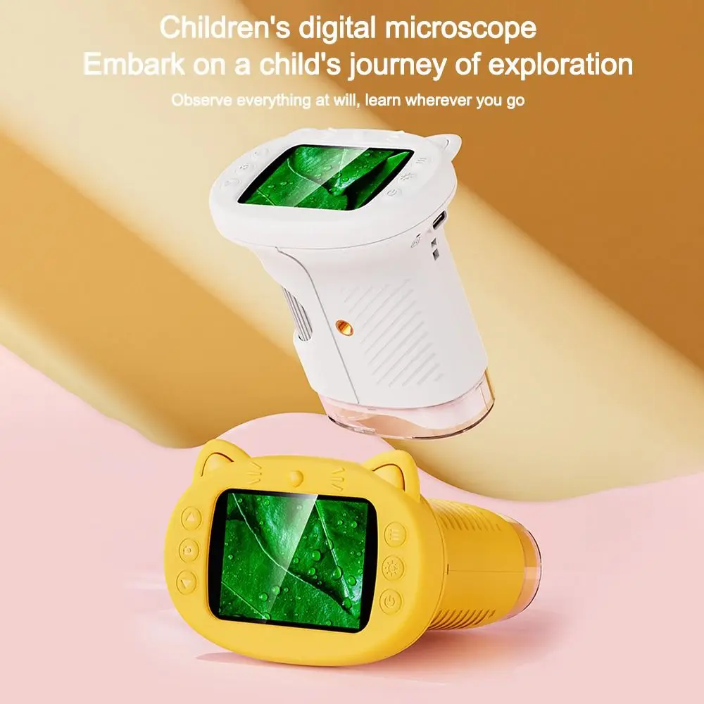 New 1000X Handheld Microscope Mini 2.4 Inch Screen Digital Microscopes Rechargeable Children Exploration Microscopes Gifts