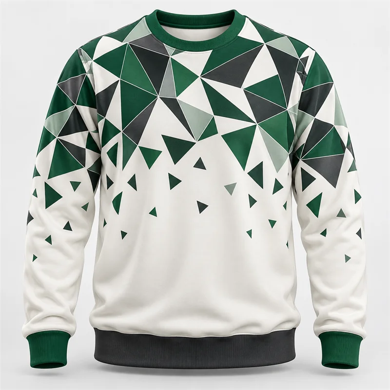 Men's Geometric Sports Sweatshirt Abstract Stripe Argyle Topographic Print Crewneck Long Sleeve Casual Athletic Pullover