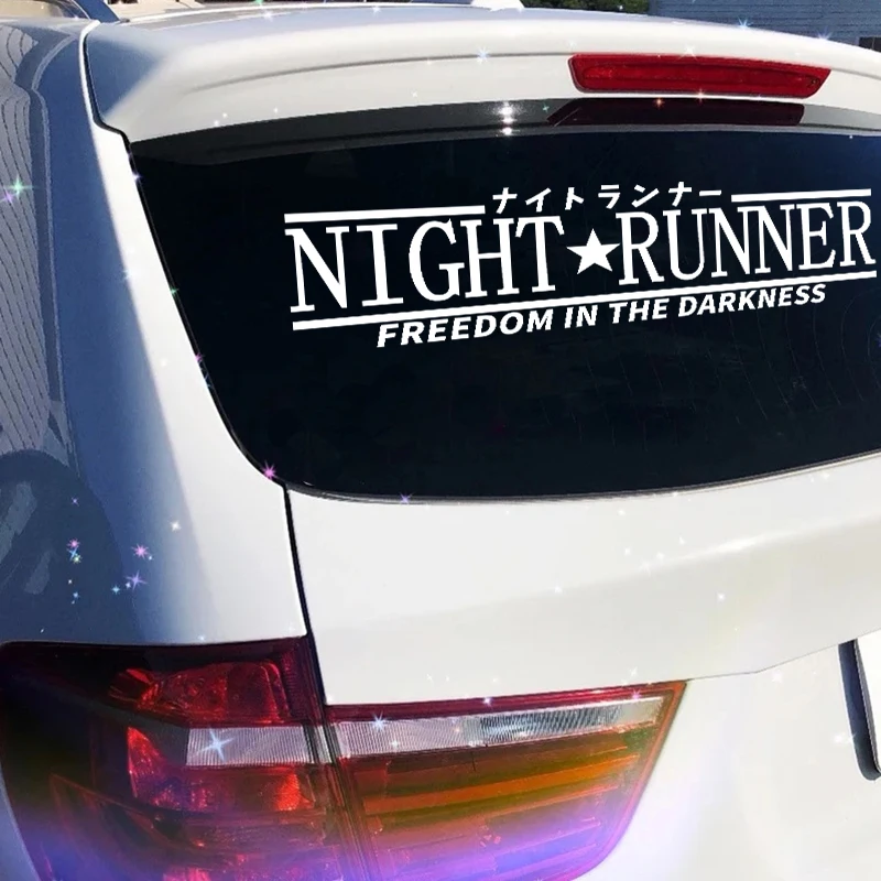 Night Runner Vinyl Art Sticker Freedom in the Darkness Decals Car Windshield Window Decor Laptop Decal Car Accessories Decal