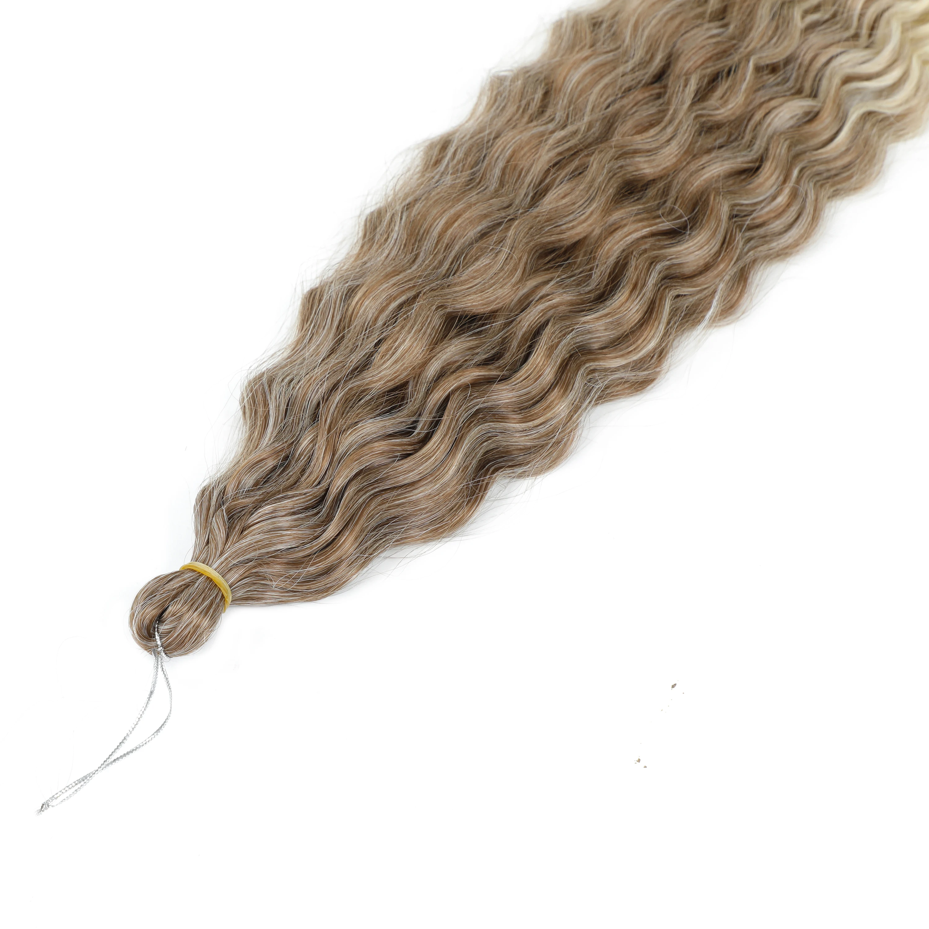 Merah Muda Mengepang Rambut Ekstensi Ombre Coklat Abu-abu Biru Ariel Curl Crochet Kepang Sintetis Gelombang Air Twist Crochet Rambut Afro Ikal